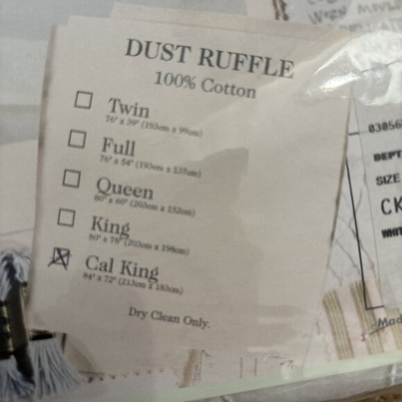 NEW Rachel Ashwell Treasures White Dust Ruffle Cotton Cottage Core Shabby Chic - Picture 6 of 9